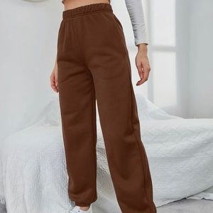 brown sweatpants